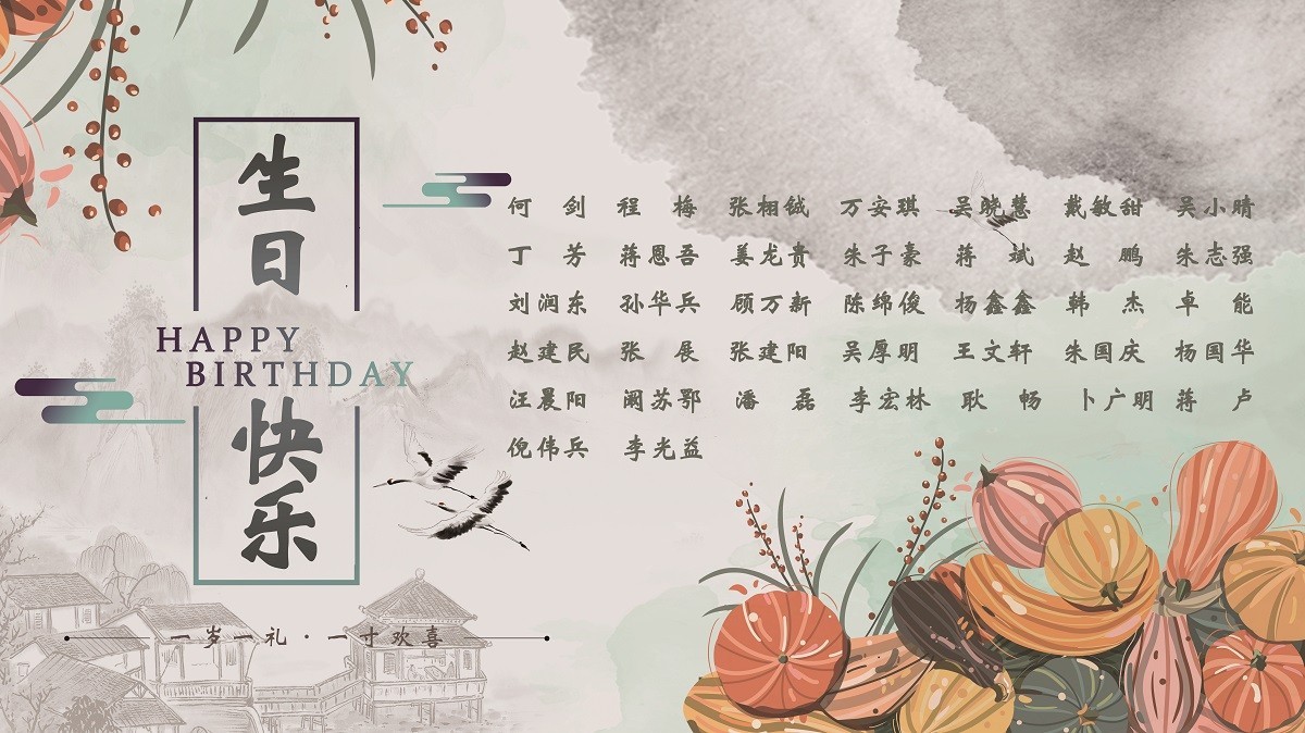 【生日祝?！抗ё?0月生日的員工生日快樂！