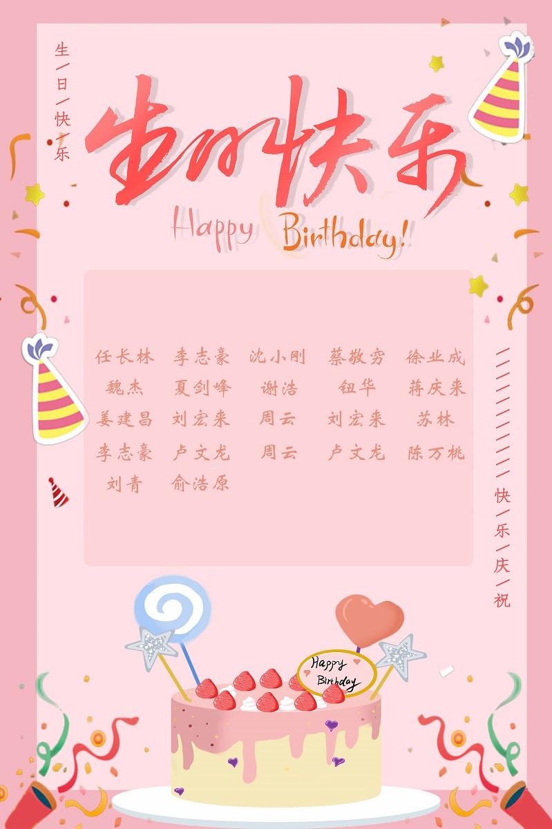 【生日祝福】恭祝08月生日的員工生日快樂！
